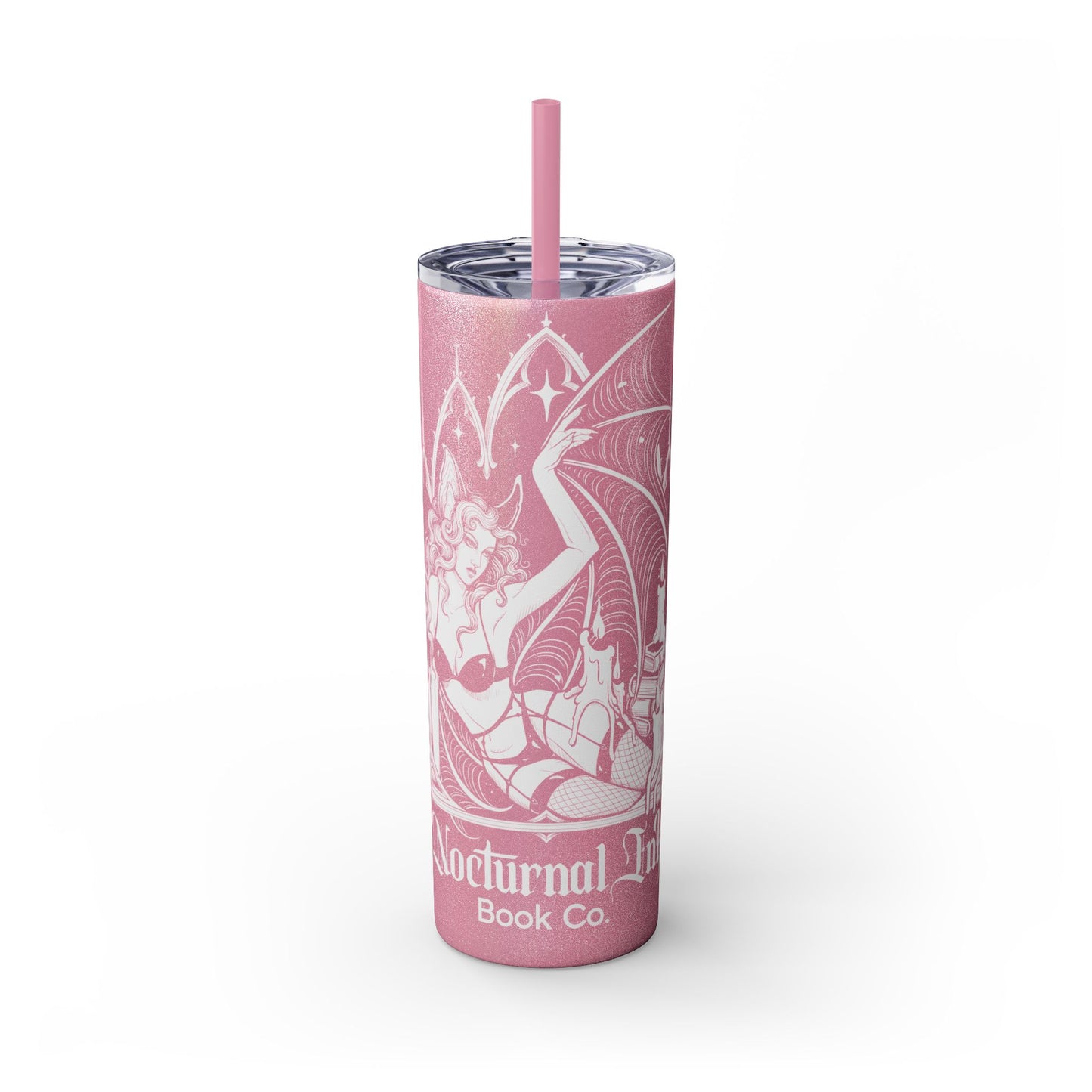 Nocturnal Bat Skinny Tumbler with Straw, 20oz