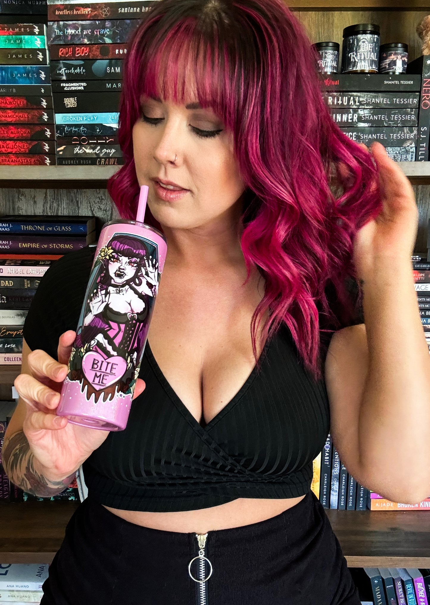 Bite Me Skinny Matte Tumbler, 20oz