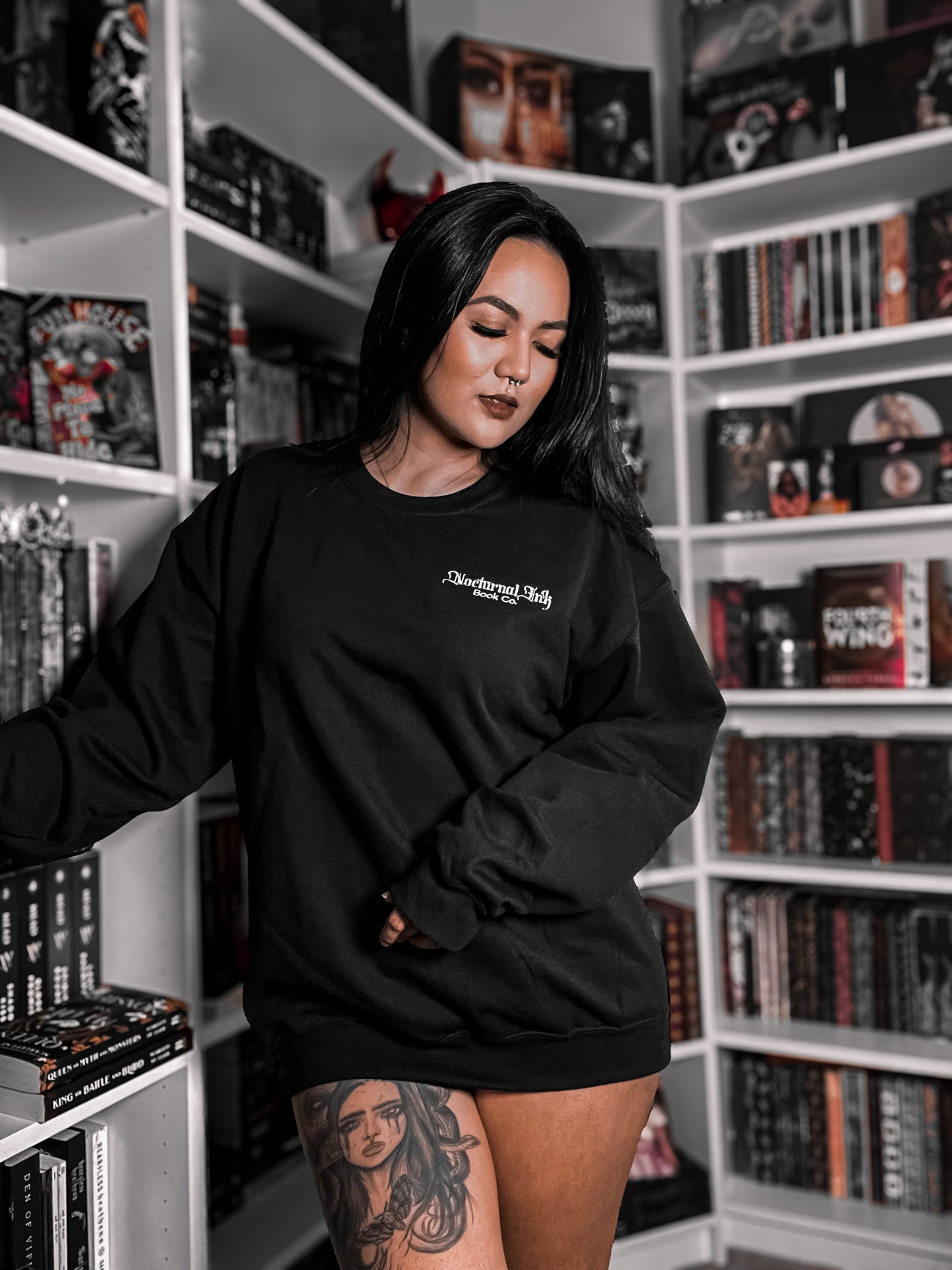 Nocturnal Ink Embroidered Crewneck Sweatshirt