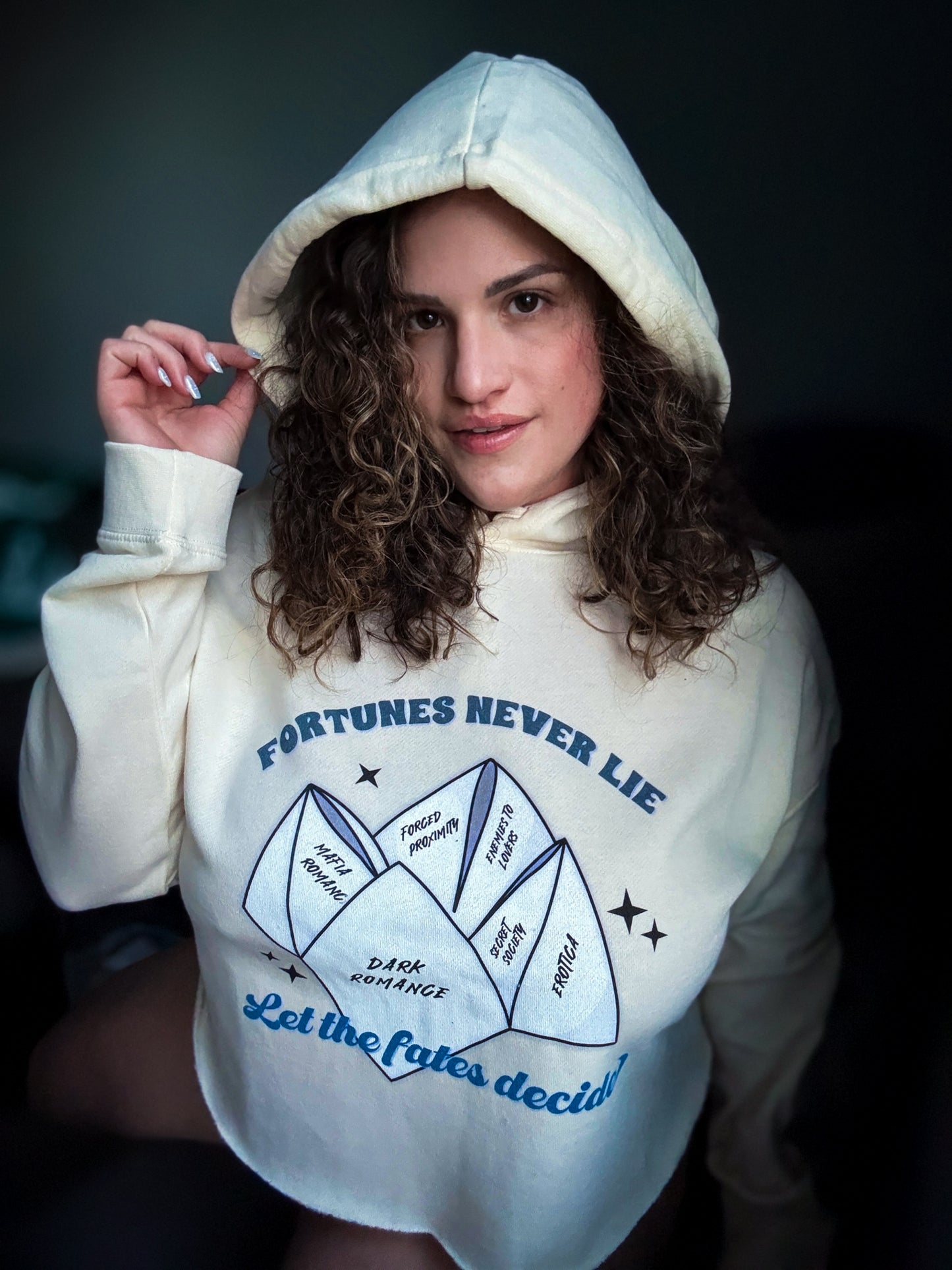 Fortune Teller Cropped Hooded Sweatshirt