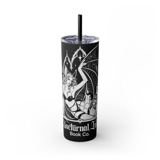Nocturnal Bat Skinny Tumbler with Straw, 20oz