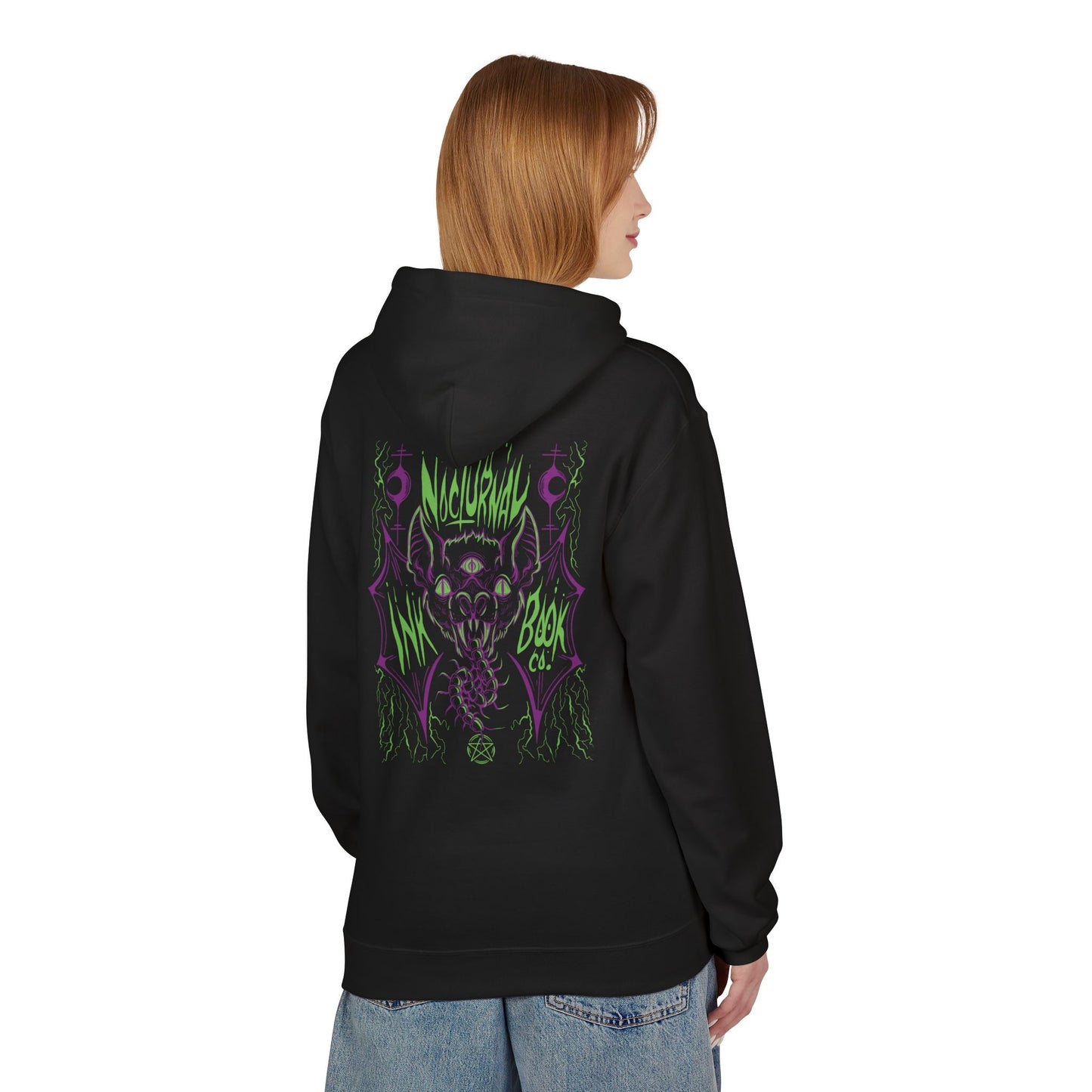 NI Neon Bat Unisex Midweight Softstyle Fleece Hoodie