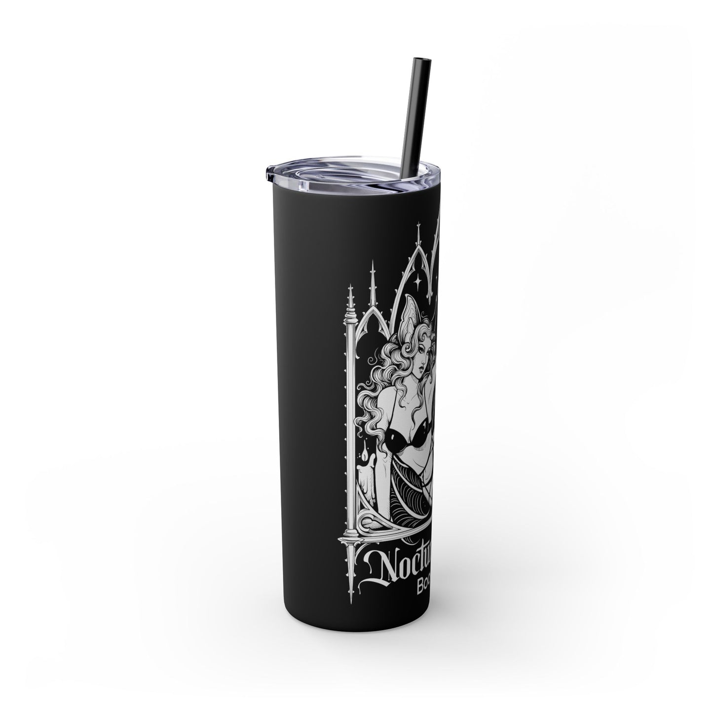 Nocturnal Bat Skinny Tumbler with Straw, 20oz
