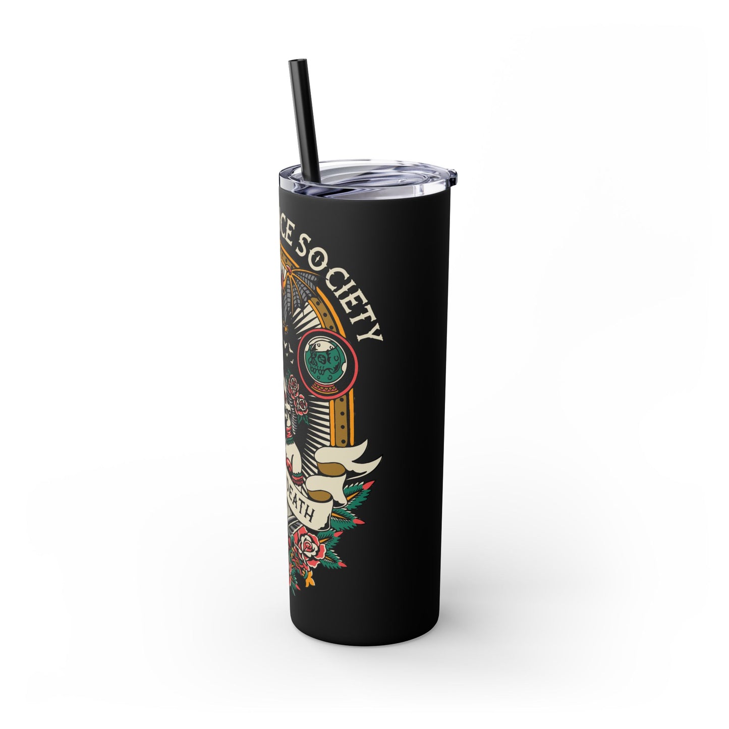 Dark Romance Society Skinny Tumbler with Straw, 20oz
